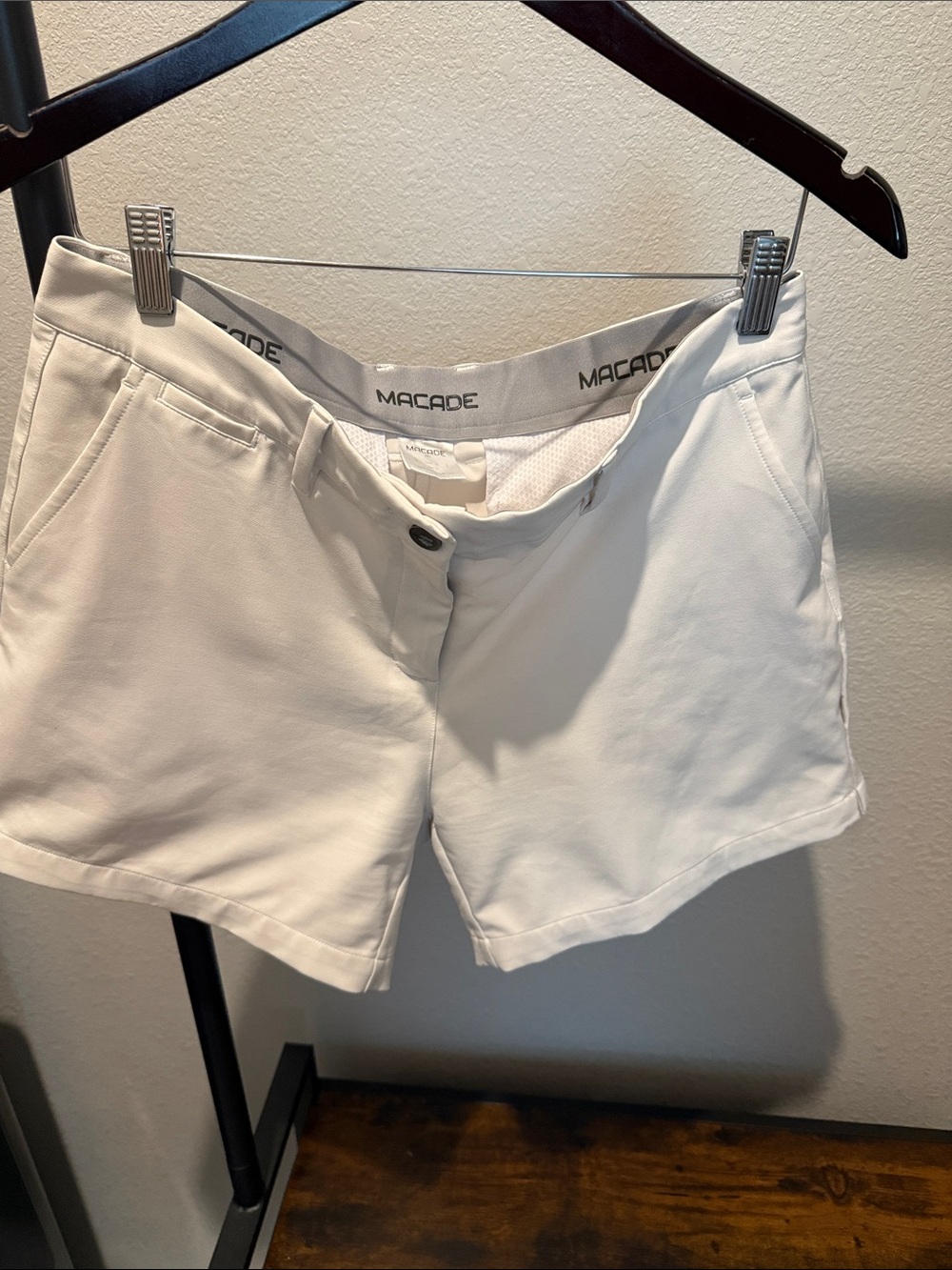 MACADE High-Rise White Women's Tailored Shorts